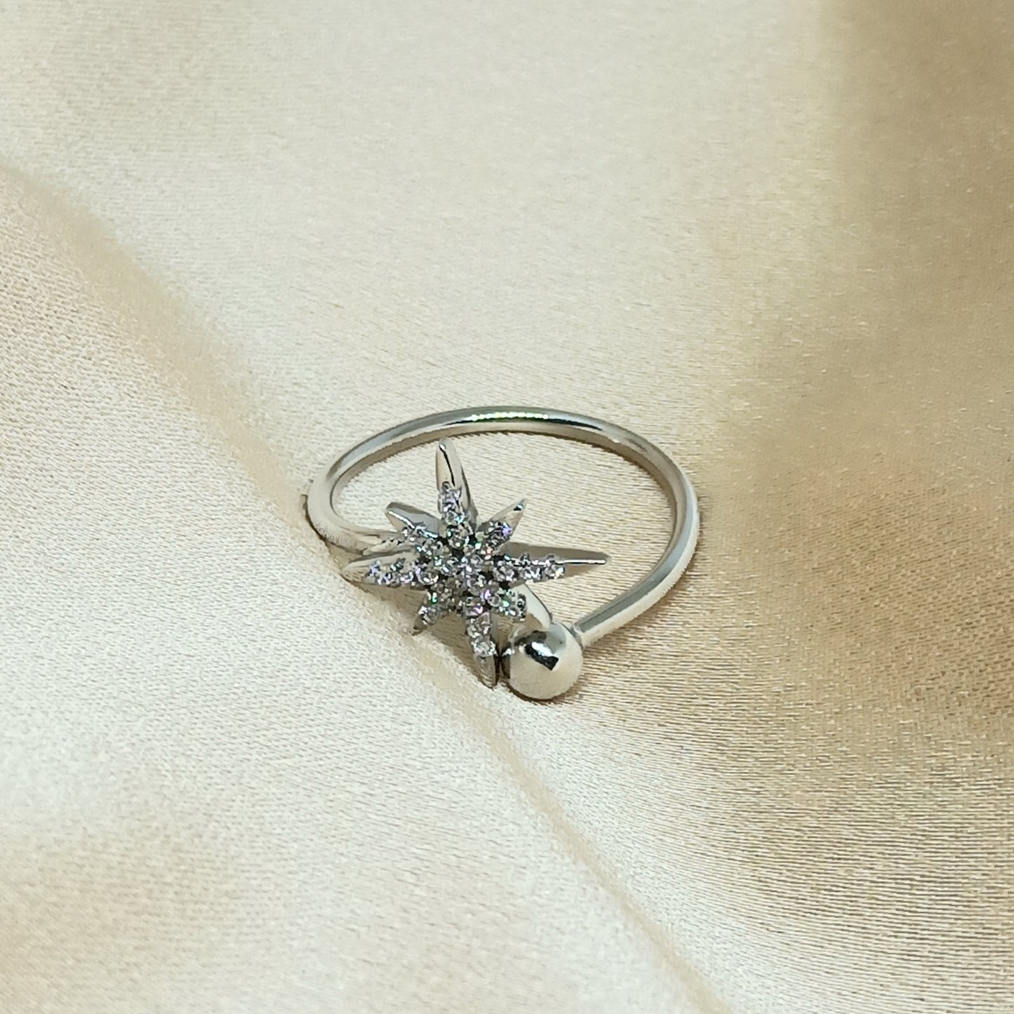 KEJORA - 925 Sterling Silver North Star Ring (Adjustable)